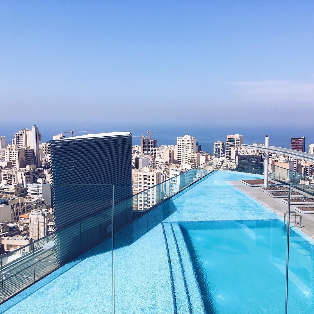 Shooting day💃📷  rooftop  beirut  sun  blue  sea  ocean  city  cityscape ... (Beirut, Lebanon)