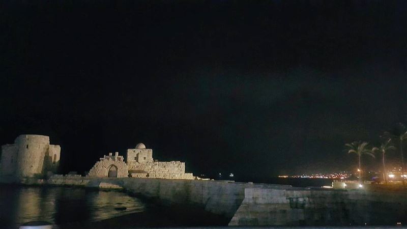  sidon  castle  sidoncastle  قلعة_صيدا  lebanon  night nightview  sea ... (Sidon Sea Castle)