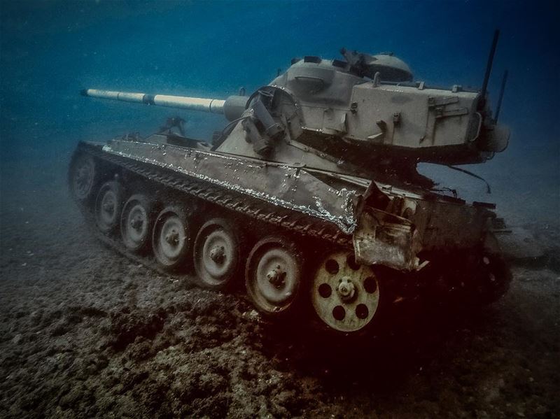  sidon  saida  lebanon🇱🇧  tank  lebanesearmy  tankunderwater ... (Sidon, Lebanon)