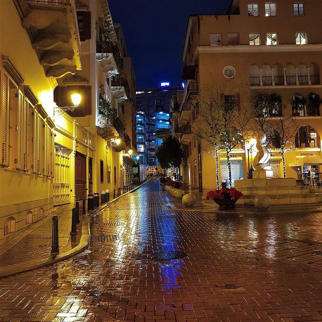 Silent night..rainy night..lights are bright🌲🇱🇧 rainyday  street  cold... (Saifi Village)