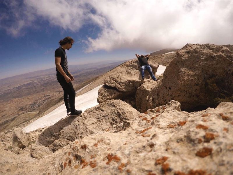Sky above our heads, rocks beneath our feet, life is good. goproshots ... (Qurnat as Sawda')