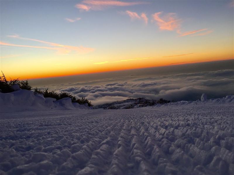 Sky's colors at sunset from the slopes...... skycolors  skysunset ...