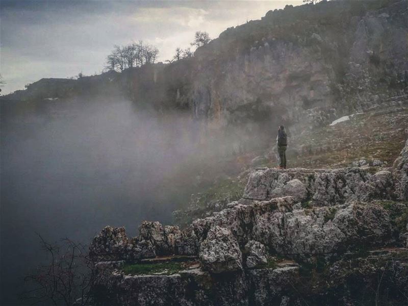 Smoking hot Nature...(او حتى الوادي صار عم يأرغل💨)... cliff ... (Châtîne, Liban-Nord, Lebanon)
