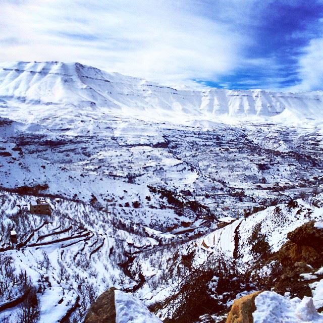 Snow Arez Cedars Lebanon Sky Mountains (Cedars of God)