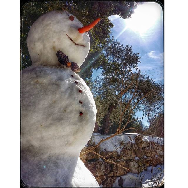 snow  snowman  winter  sunny  cold  weather  nature  lebanon  lowangle ... (Baakline, Mont-Liban, Lebanon)