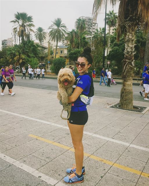 So i thought why not take my baby dog with me to run this year's marathon. (Beirut Corniche)