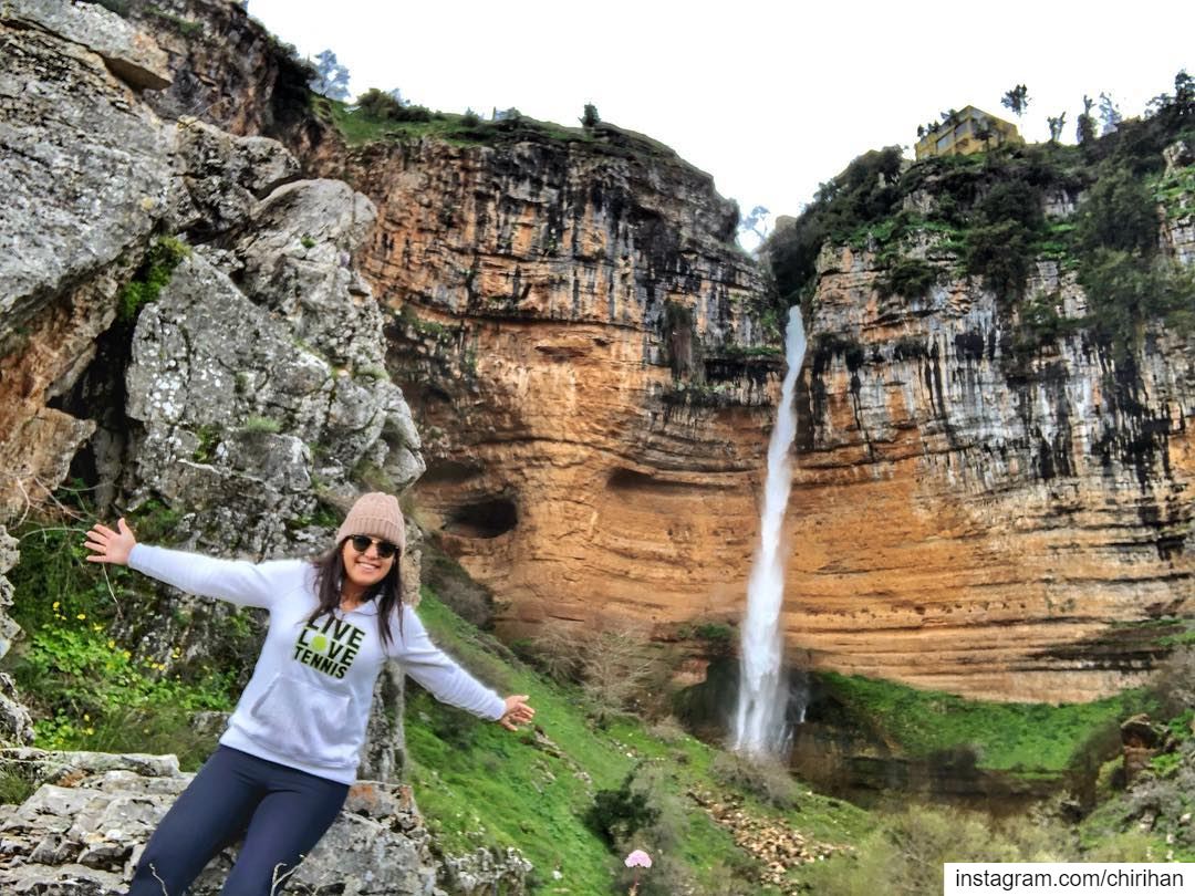 Solo  waterfall  hiking  nature  femaletravel  iphoneography  mountain ... (Bcharri, Liban-Nord, Lebanon)
