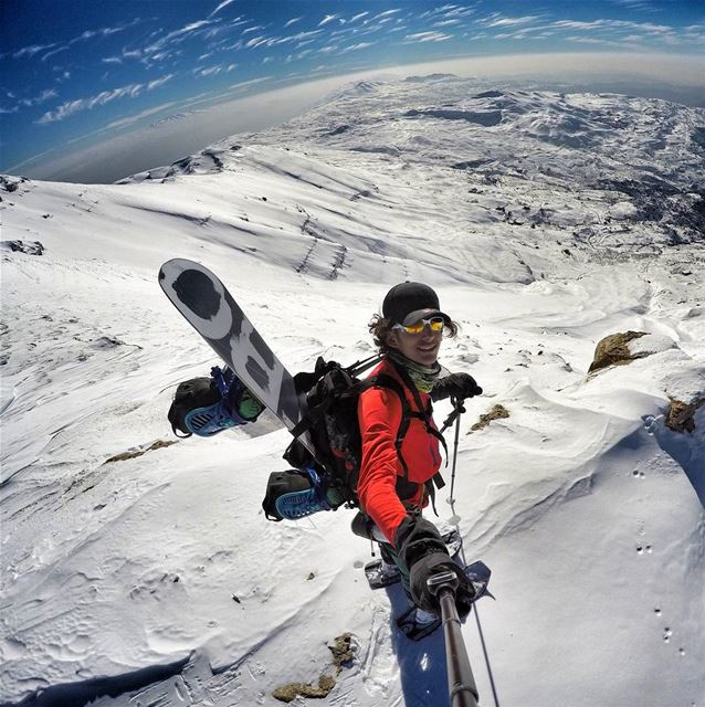 Sometimes you have to hike all the way up to be able to slide back down. 🏂 (Mount Sannine)