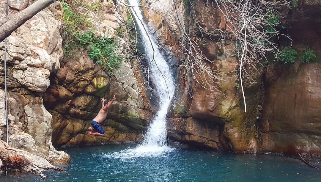 Sometimes you just need to jump !!!...📸@michelsallit waterfall ... (Mothernature)