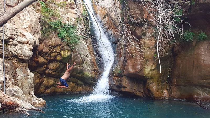 Sometimes you just need to jump !!!...📸@michelsallit waterfall ... (Mothernature)