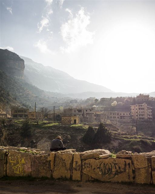 Somewhere in the mountains of Lebanon, we paused on this bridge to watch a... (Mount Lebanon)