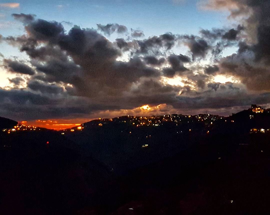 Spectacular sunset colors over Brummana and Beit Mery  sunsetsky ... (Mount Lebanon Governorate)