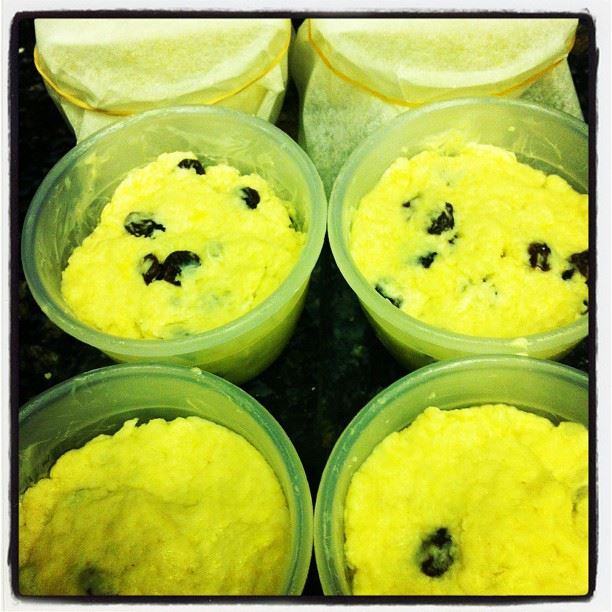  spotted dick steamed sweet English pudding served with fresh custard made...