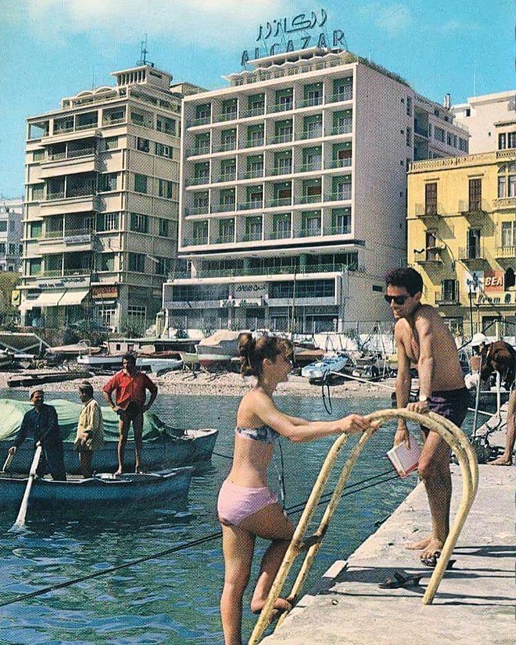 St Georges Beirut Bay 1966 🔙By @oldbeirutlebanon  ZaytounaBay ... (Saint George Beirut)