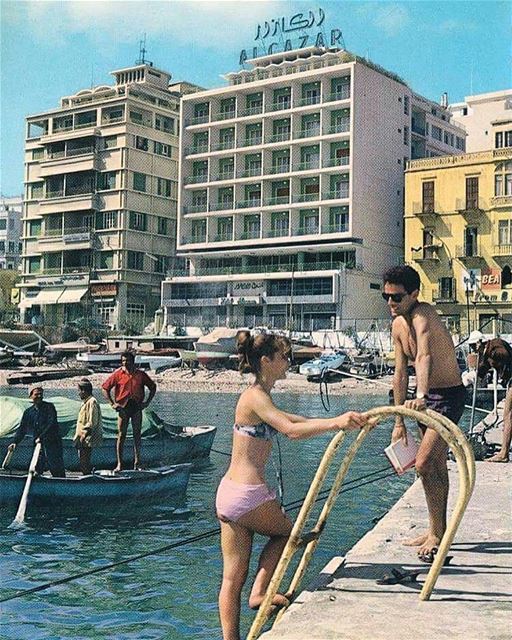 St Georges Beirut Bay 1966 🔙By @oldbeirutlebanon  ZaytounaBay ... (Saint George Beirut)