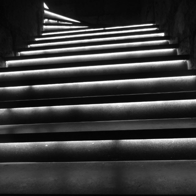  stairs  up  down  lights  black  white  pics  instaphoto  photos   @babel...