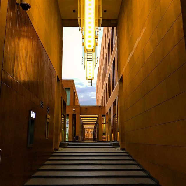  stairs  yellow  architecture  archilovers  architecturelovers  lamps ... (Beirut Central District)