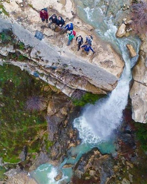 Standing On The Edge ⛰📸 : @helou_habib (Jezzine Waterfall)