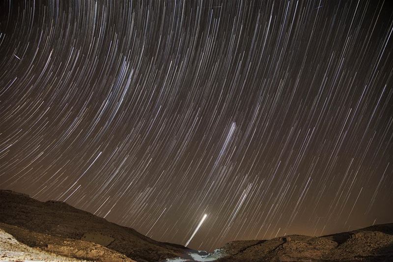 Star trails from the Tannourine summit rush  longexposure ... (Jered Tannourine)