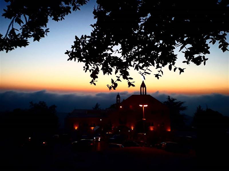  stcharbel  3enneya  peace  blessings  church  sunsetlovers  horizon ... (Mar Charbel Anaya , Deir Mar Maroun)