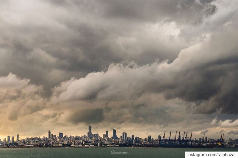 Stormy clouds over Beirut ☁️🌩 beirut  winter2019.... storm  clouds ...