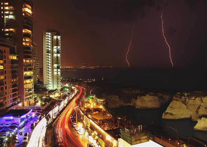 Stormy night 😊 have a great... (Beirut- Al Rawsheh)
