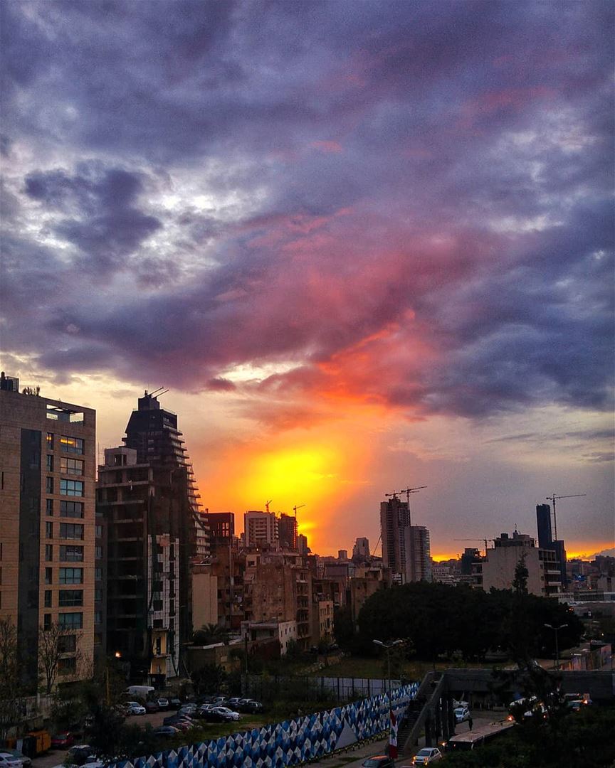 Stormy Sunset 😍 beautifuldestinations  livelovebeirut  livelovelebanon ... (Beirut, Lebanon)