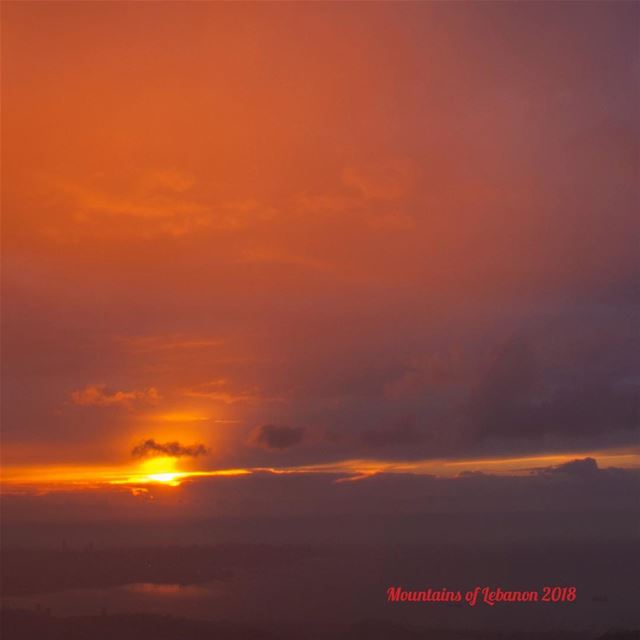 Stormy sunset over Beirut, the brightest  side part of  tryptic 2/3... (Ballouneh, Mont-Liban, Lebanon)