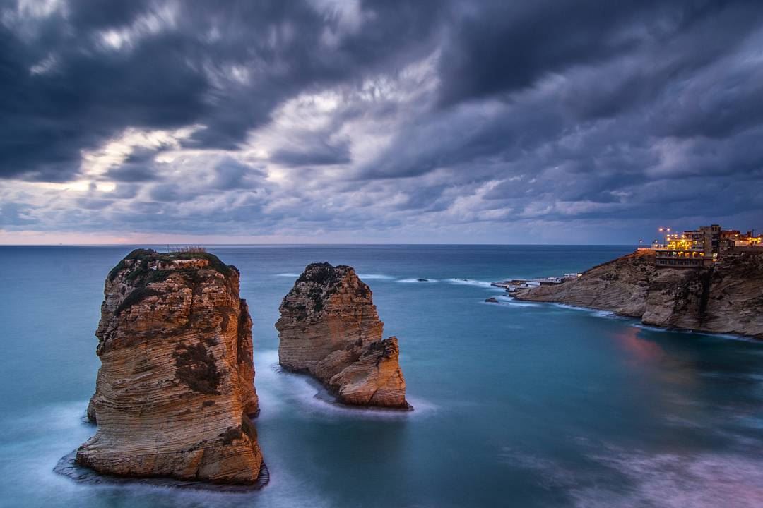 .Stormy weather | Pigeon Rocks, Rawche.ISO 100F 16ND 1000 FILTER60"... (Pigeon Rock Beirut.)
