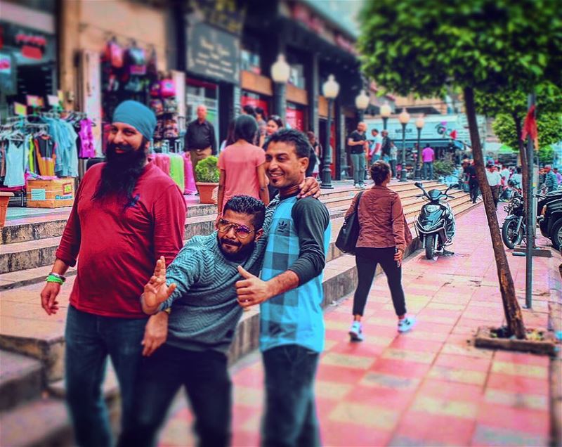 (📸street photography) ...cool🇮🇳 Indian dudes posing for a photo in... (Beirut, Lebanon)