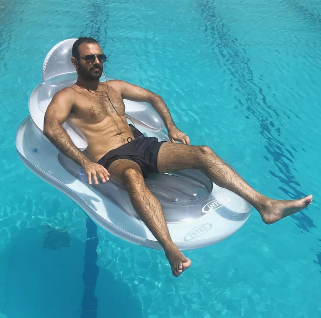 Stress level: ZERO!  summer Pool tan Lebanon beard vsco  boys ...