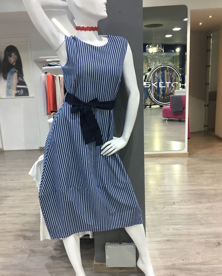 Stripes on Dress and Bow on waist 💙 ..... shop  shopping ...