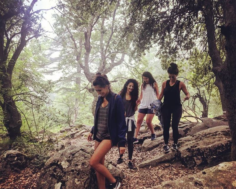 Strong independent women🌲(as long as we don’t come across any wild... (Horsh Ehden Nature Reserve)