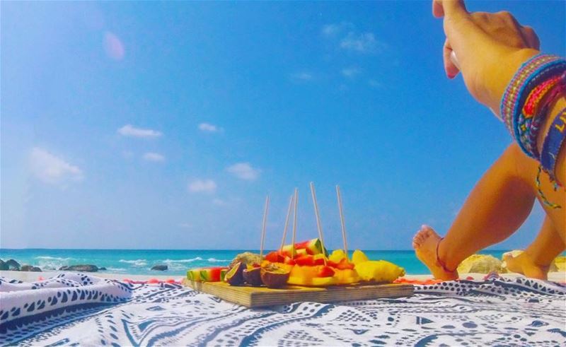 Summer vibes by the Mediterranean 🍉🍍 🍇🍓🥝🍒 (Lebanon)
