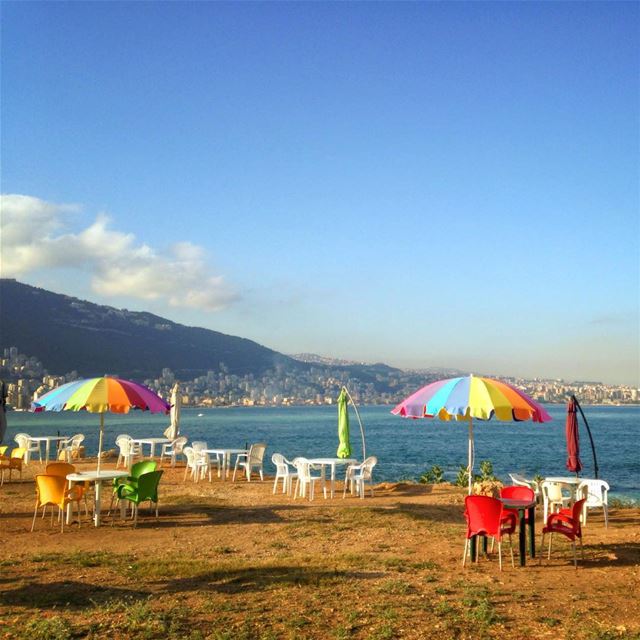 Sun is Up ☀️️ morning  like  this  bay  jounieh  shore  maameltein ... (El Maâmelteïne, Mont-Liban, Lebanon)