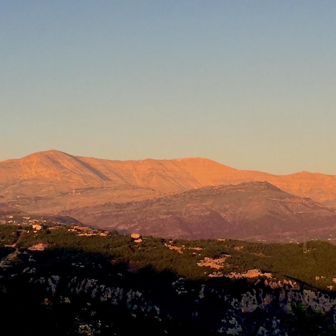 Sun kissed Mount Sannine as seen from Klayaatwith the first summit on the... (Klayaat)