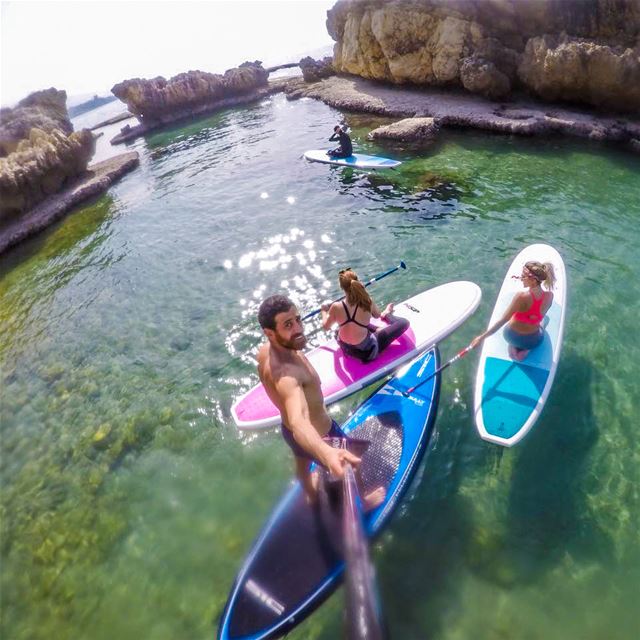 Sun ☀️ waterfall 💦 clear flat sea and happy human beings! 😃We are... (Lebanon)