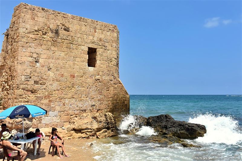 Sunbathing by the Old Fort fort  old  sour  tyr  tyre  lebanon  liban ... (Tyre, Lebanon)