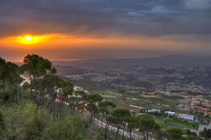  sunset aley sunshine landscape nature lebanon_hdr lebanonspotlights... (Aley)