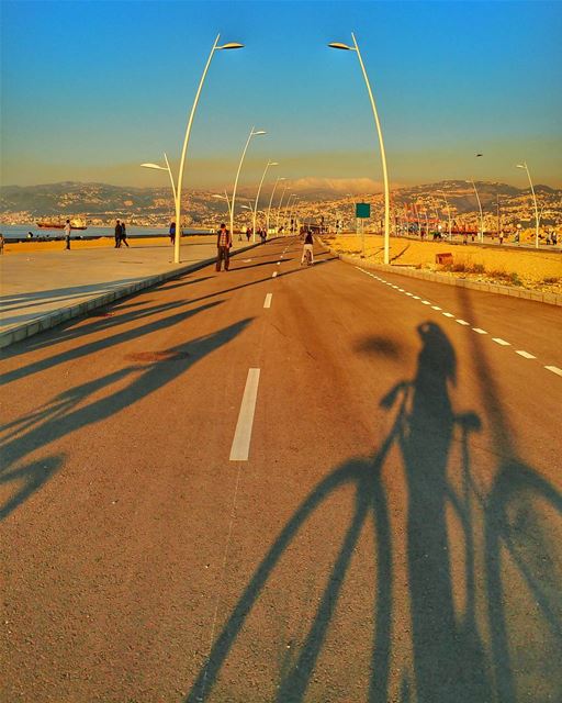 Sunset biking🌅 ......... lebanon  super_lebanon  lebanon_hdr ... (Beirut By Bike - Beil)