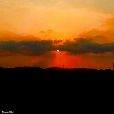  sunset  black orange  clouds  beautiful ...
