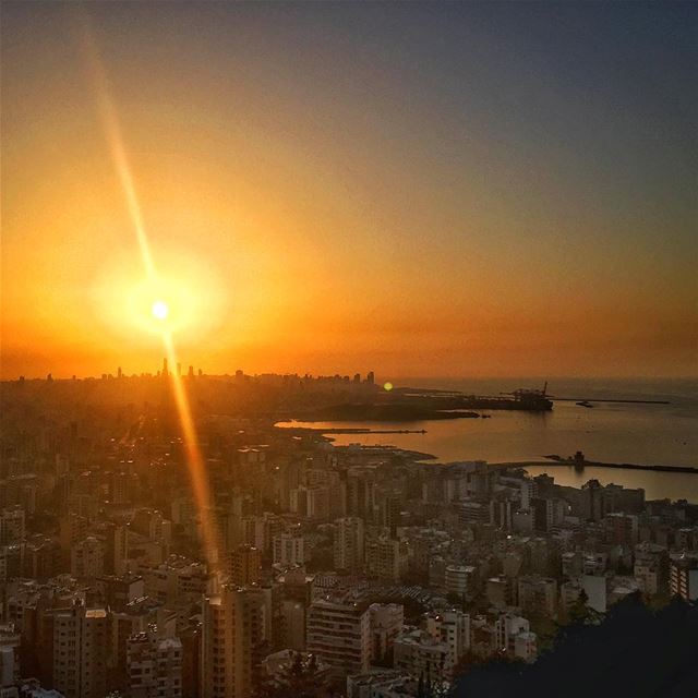  sunset  coast  sea  water  buildings  orange  sky  horizon  architecture ... (Beirut, Lebanon)