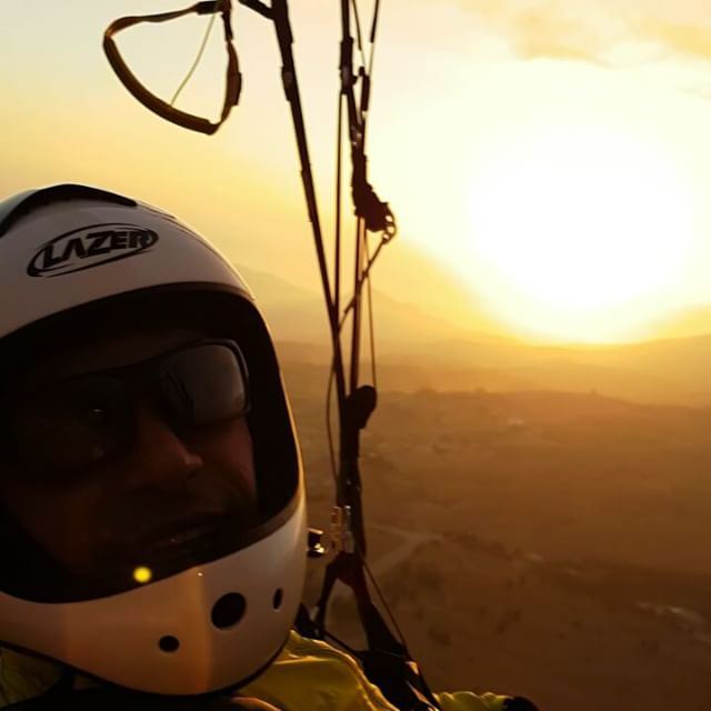 Sunset flight 🤘😎  livelovebeirut  paraglidinglife  paragliding ... (The Cedars, Lebanon)