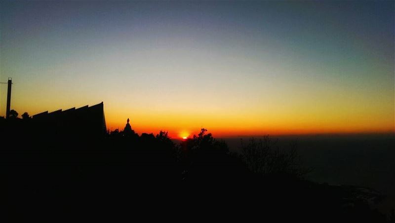  sunset from  harissa  our_lady_of_lebanon  skylovers  sun  sky ... (Our Lady of Lebanon)