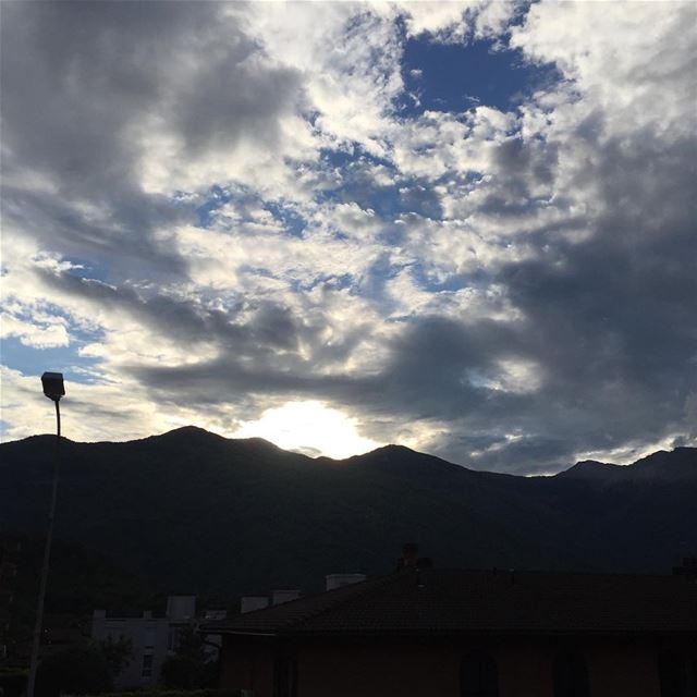  sunset  from  my  window  clouds  sky  mountains  switzerland ... (Ponte Capriasca)