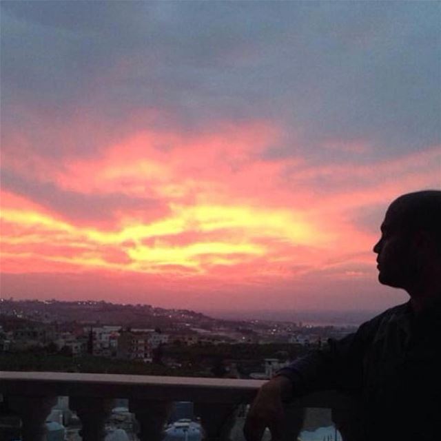  sunset  lebanon  south  red  sky  sun  view  nice  love  village  terrace... (الجنوب)