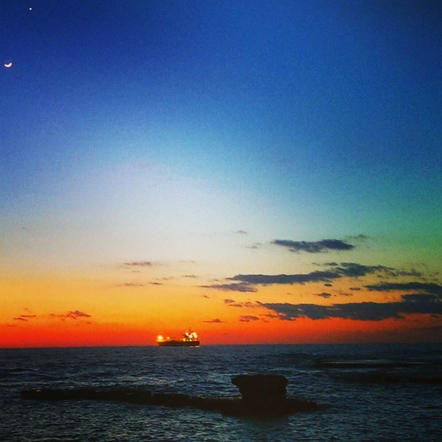  sunset  nature  art  life  sea  instahub  photo  blue  moon  star  ... (Byblos Sur Mer)