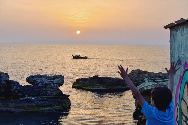 Sunset on flat waters .. lebanon  kfarabida  sunset  ig_lebanon ...