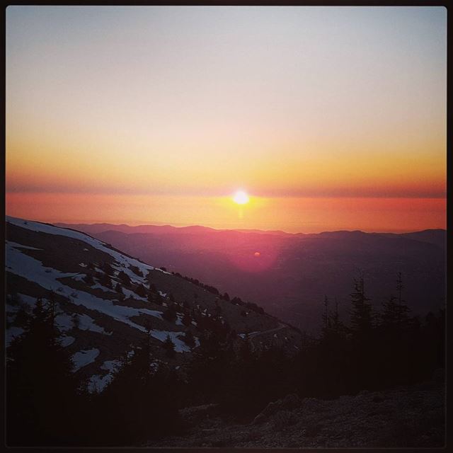 Sunset on the Chouf Natural Reserve. tourlebanon  tourismlebanon ... (Ain Zhalta - Bmohray Cedars)