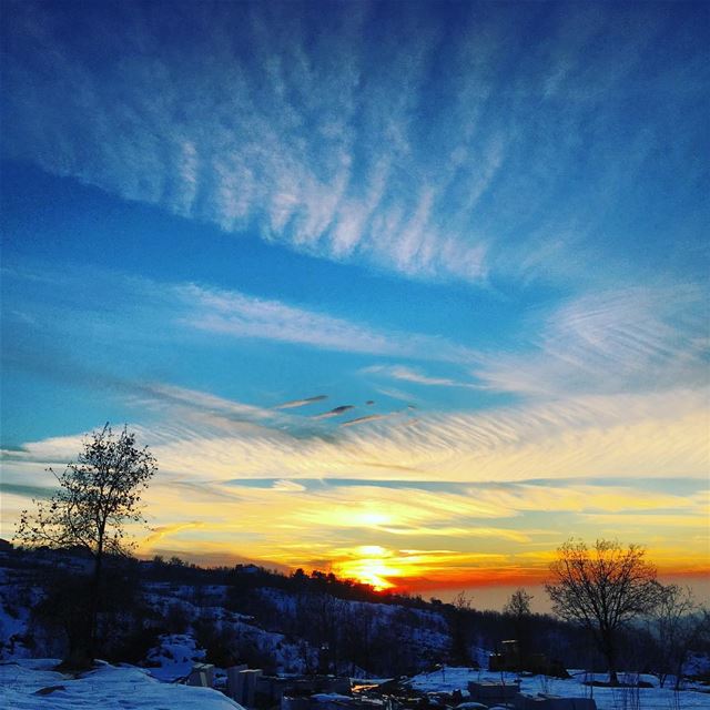  sunset over  lebanon  mountains  snow  rainbowcolors  instaclouds ...